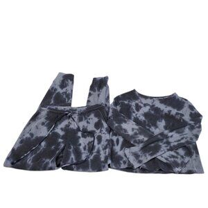 Cloth by Design Tie Dye Waffle Knit Sweatsuit Set, Joggers/Long Sleeve, Sz Small